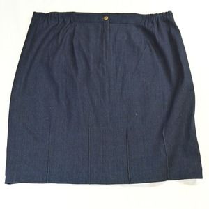 NEW Odeliah 24W Plus Dark Rinse Stretch Denim Jean Stretch Womens Straight Skirt